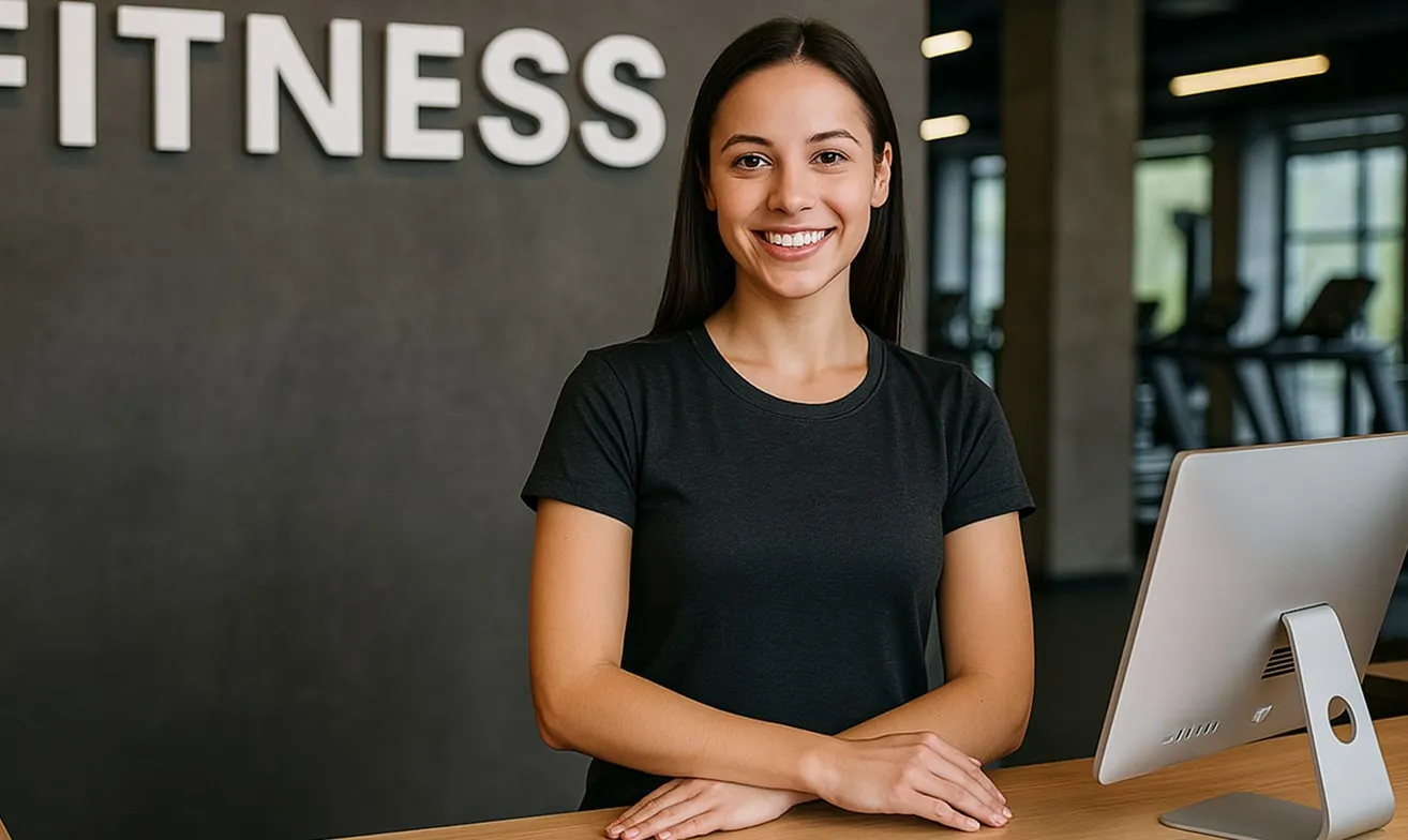 Friendly woman on reception desk